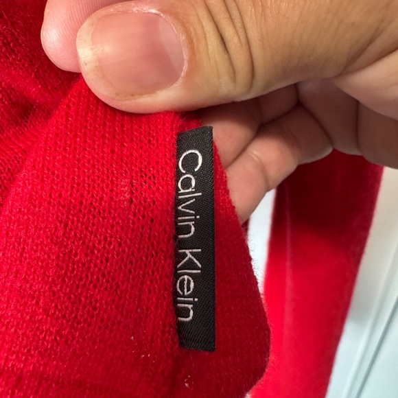 Calvin Klein Long Sleeve Wool Blend Top Red - Picture 10 of 12